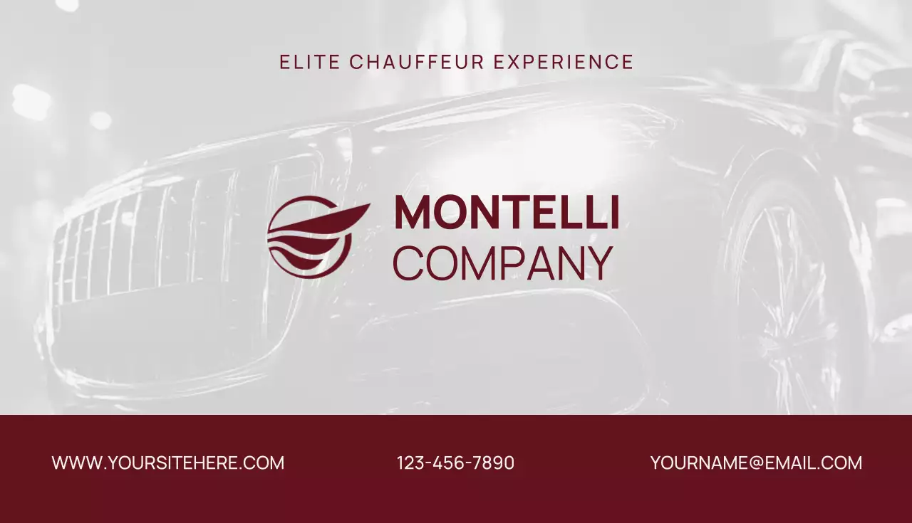 Wine Modern Chauffeur Business Card