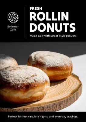 Brown Rustic Donut Promotion Poster