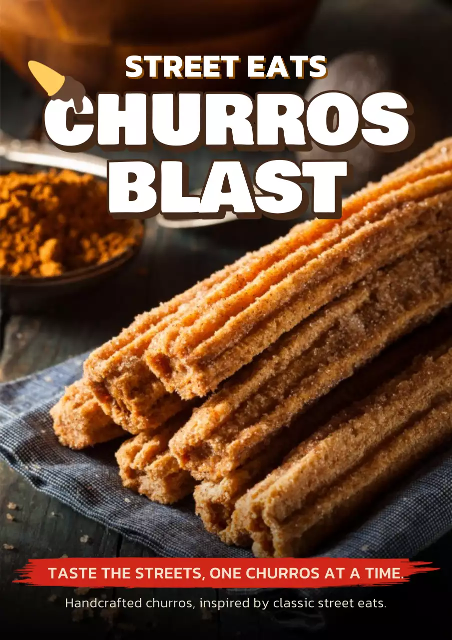 Brown Rustic Churros Advertisement Poster