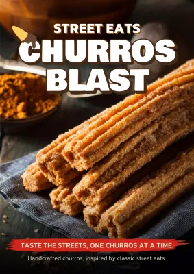 Brown Rustic Churros Advertisement Poster