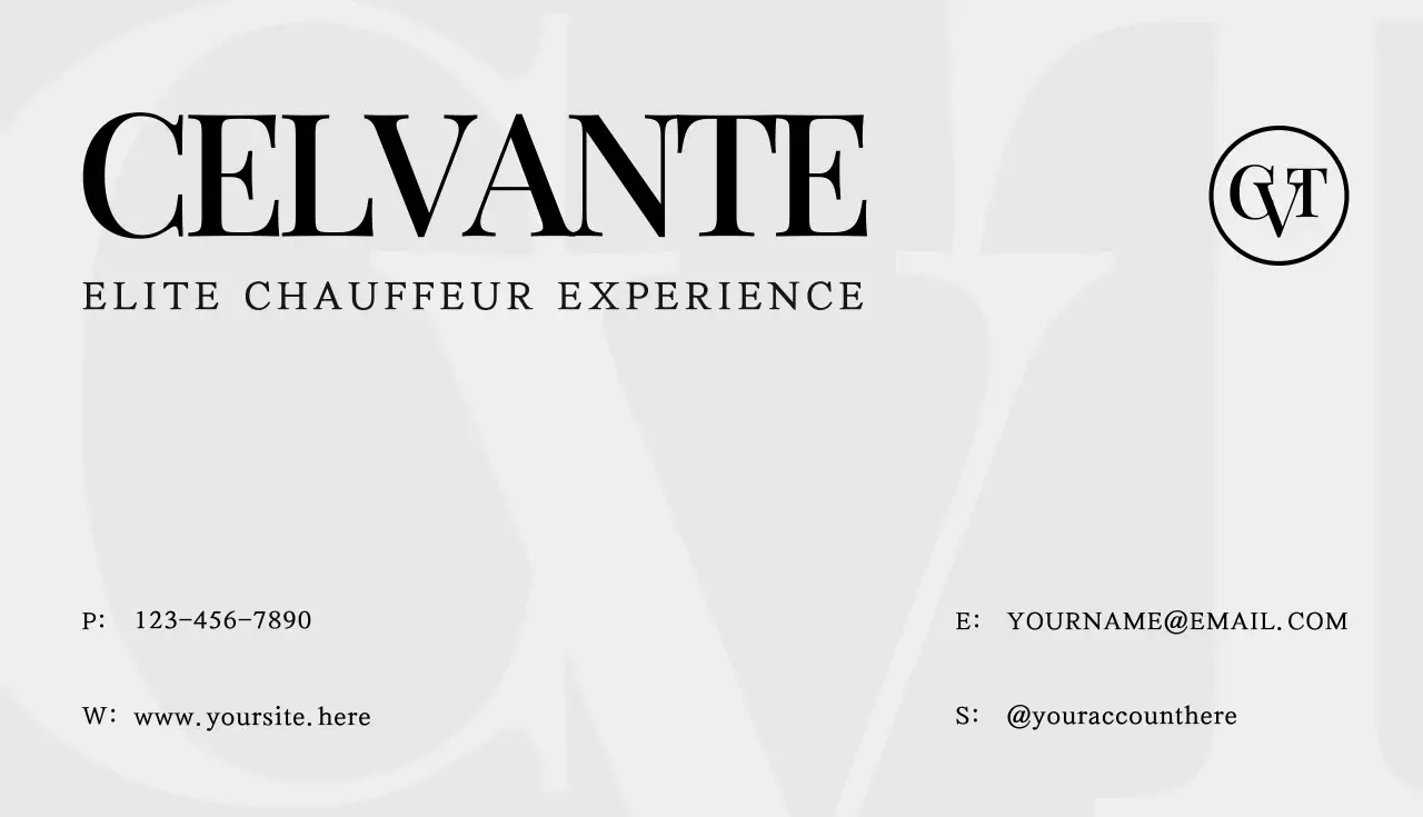 White and Black Minimalist Chauffeur Service Review Business Card