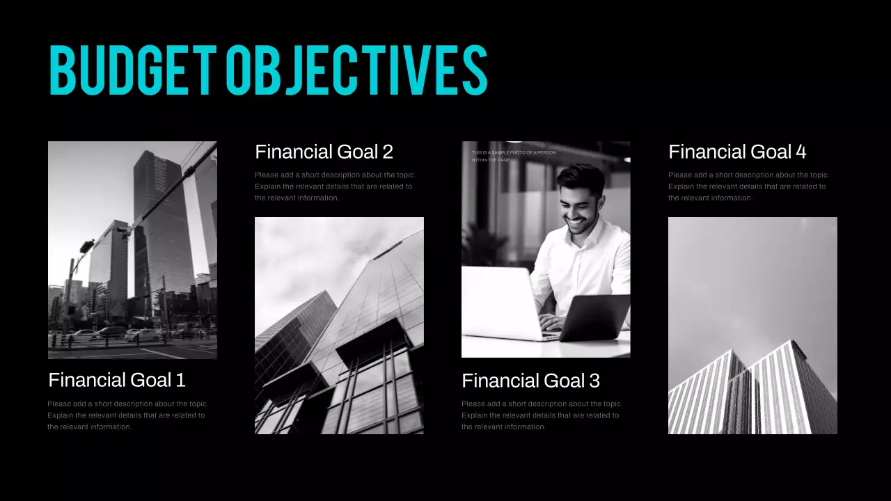 하늘색 모던 재무 관리 설명서