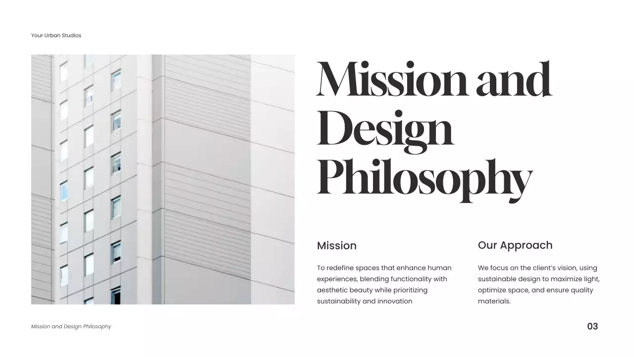 하늘색 모던 건축 포트폴리오