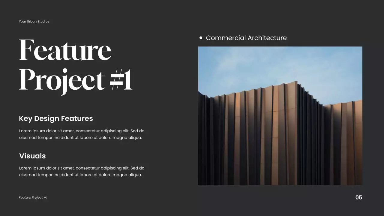 하늘색 모던 건축 포트폴리오