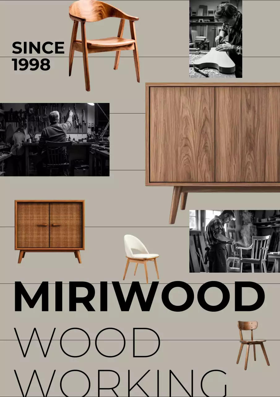 베이지 모던 목공예 광고