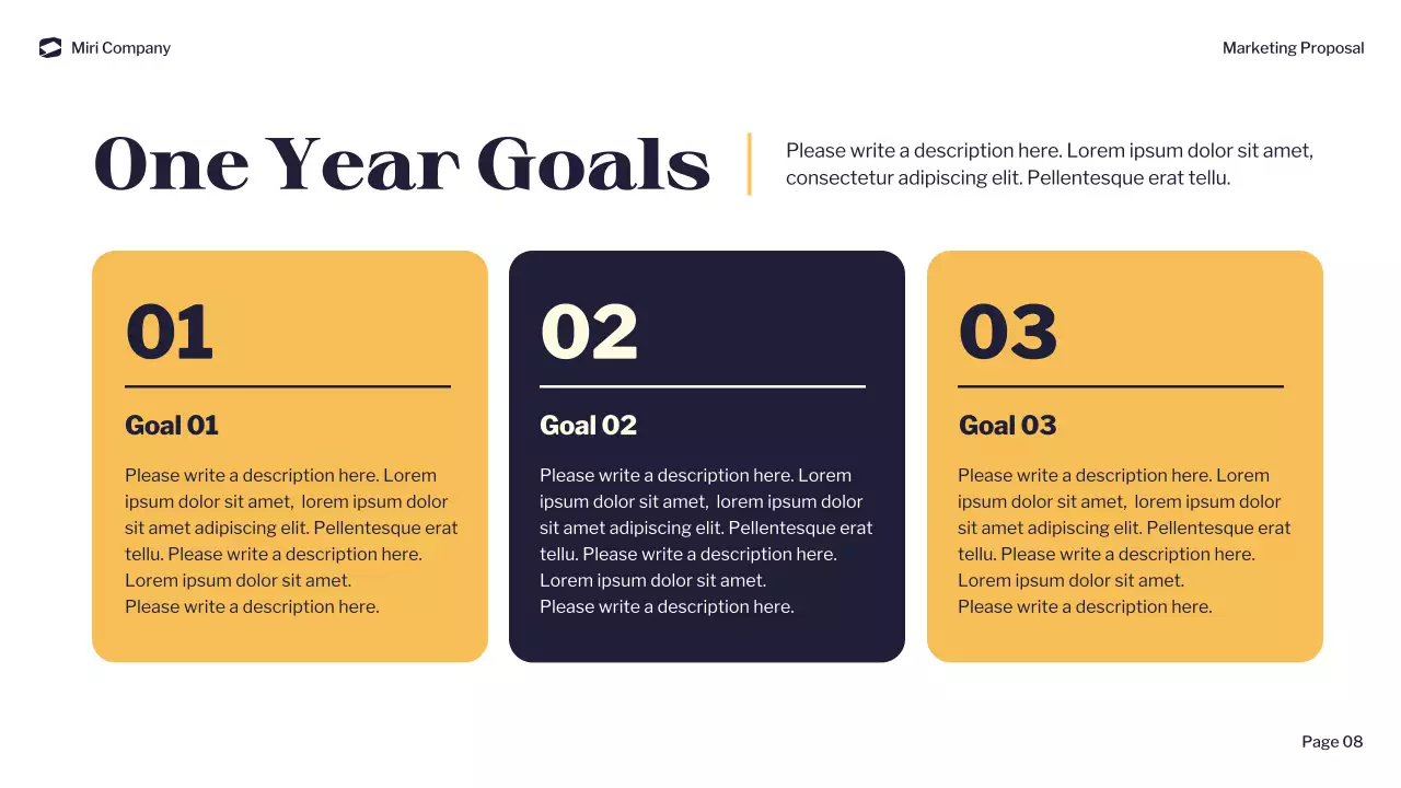 남색 모던 마케팅 제안서