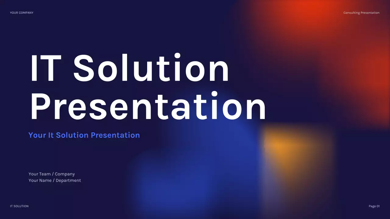 남색 모던 IT 솔루션 설명