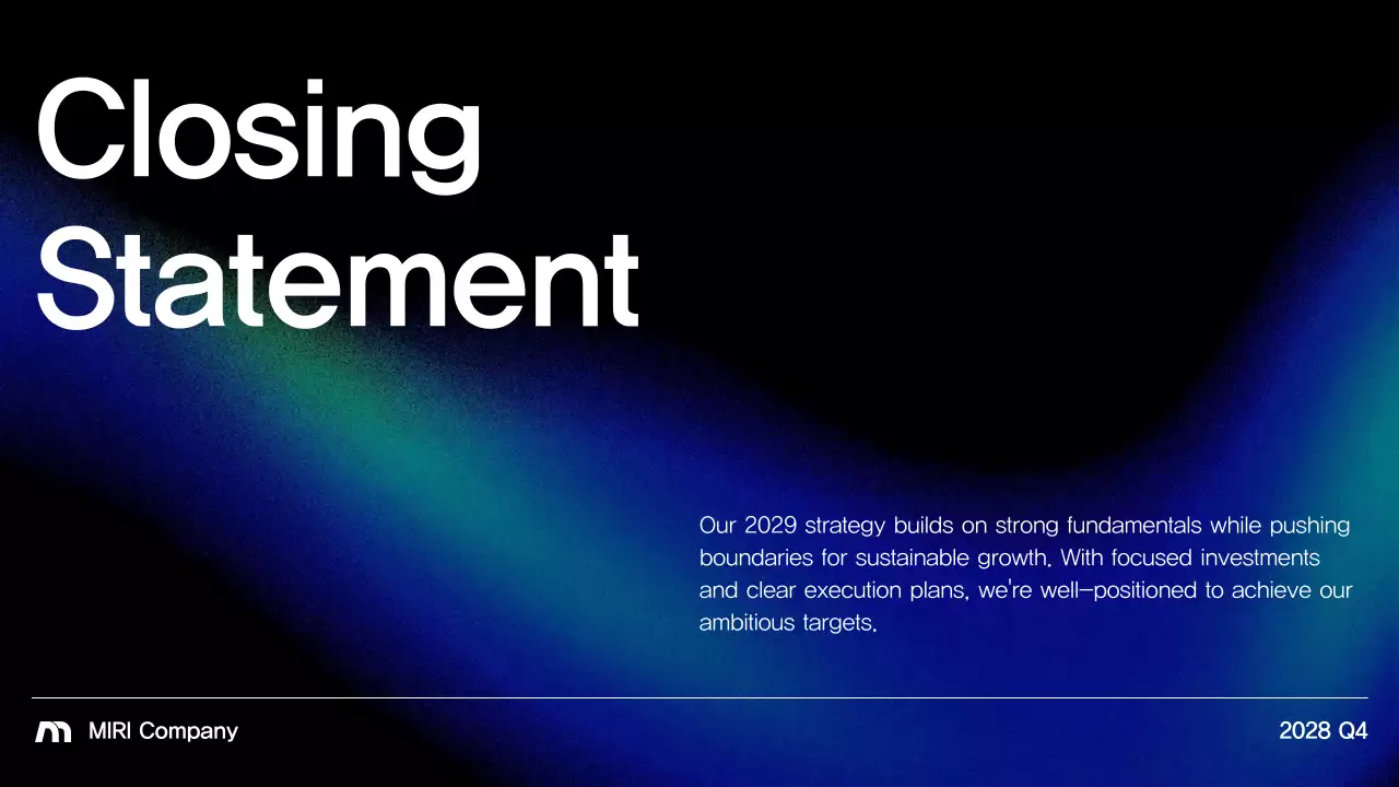 파랑 모던 비즈니스 보고서