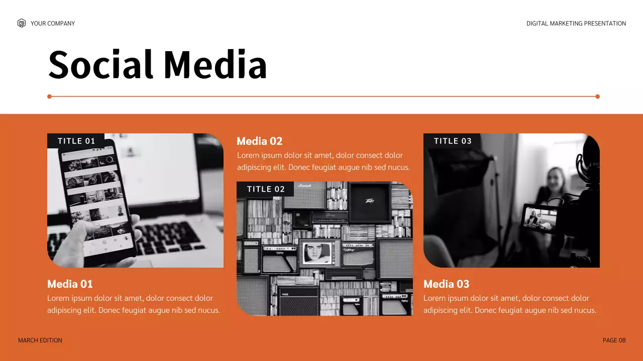 주황 모던 디지털마케팅 기획서