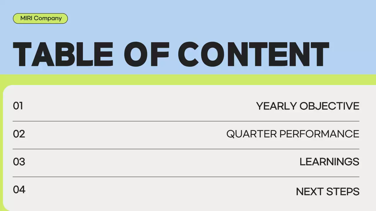 파랑 모던 비즈니스 보고서