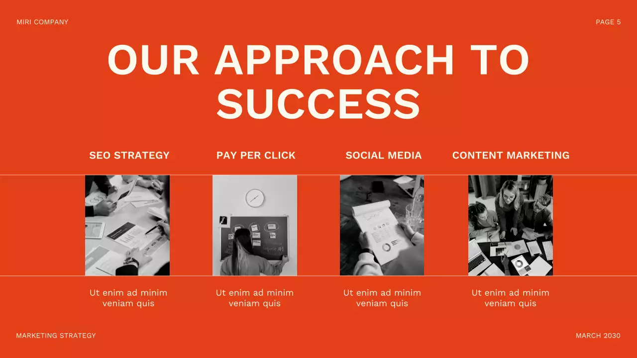 주황 모던 마케팅 기획서