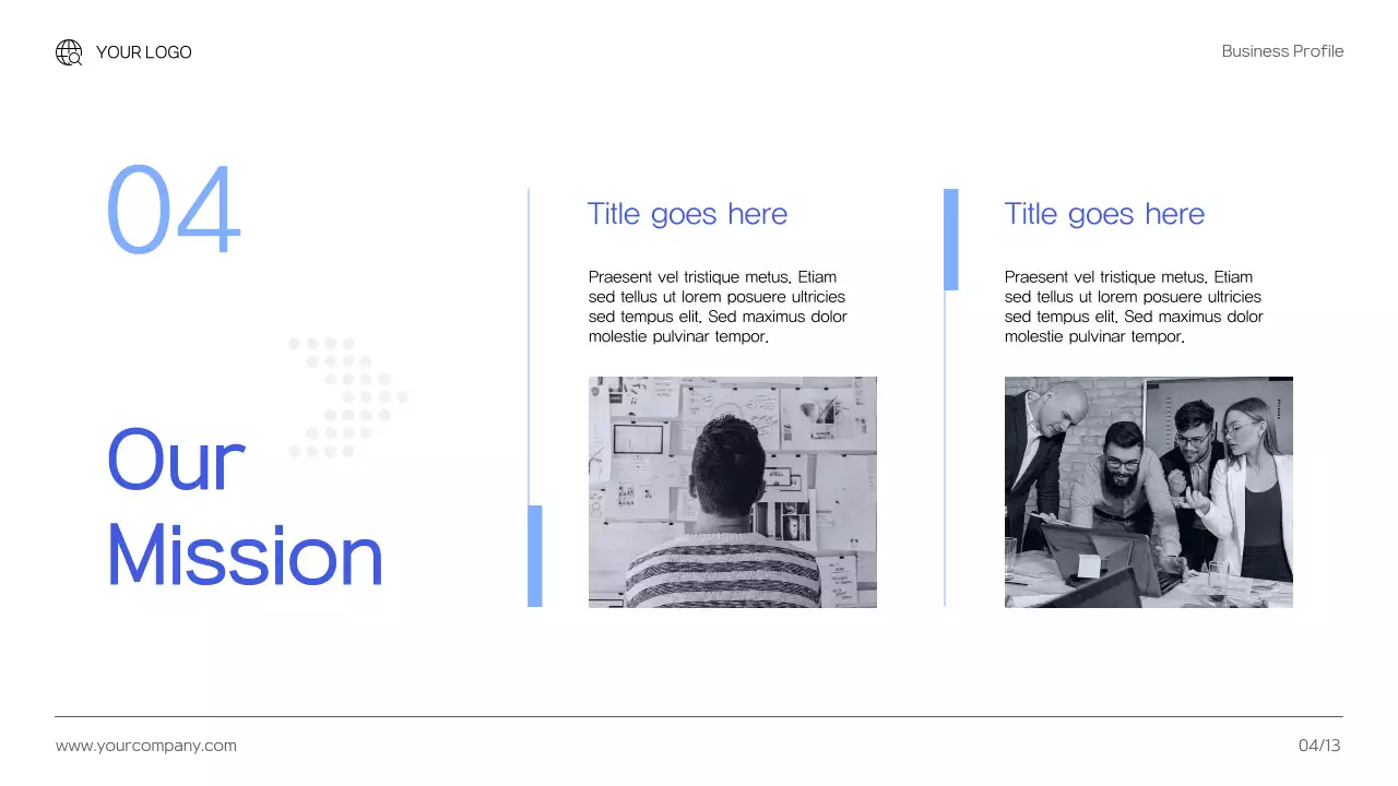 파랑 모던 비즈니스 보고서