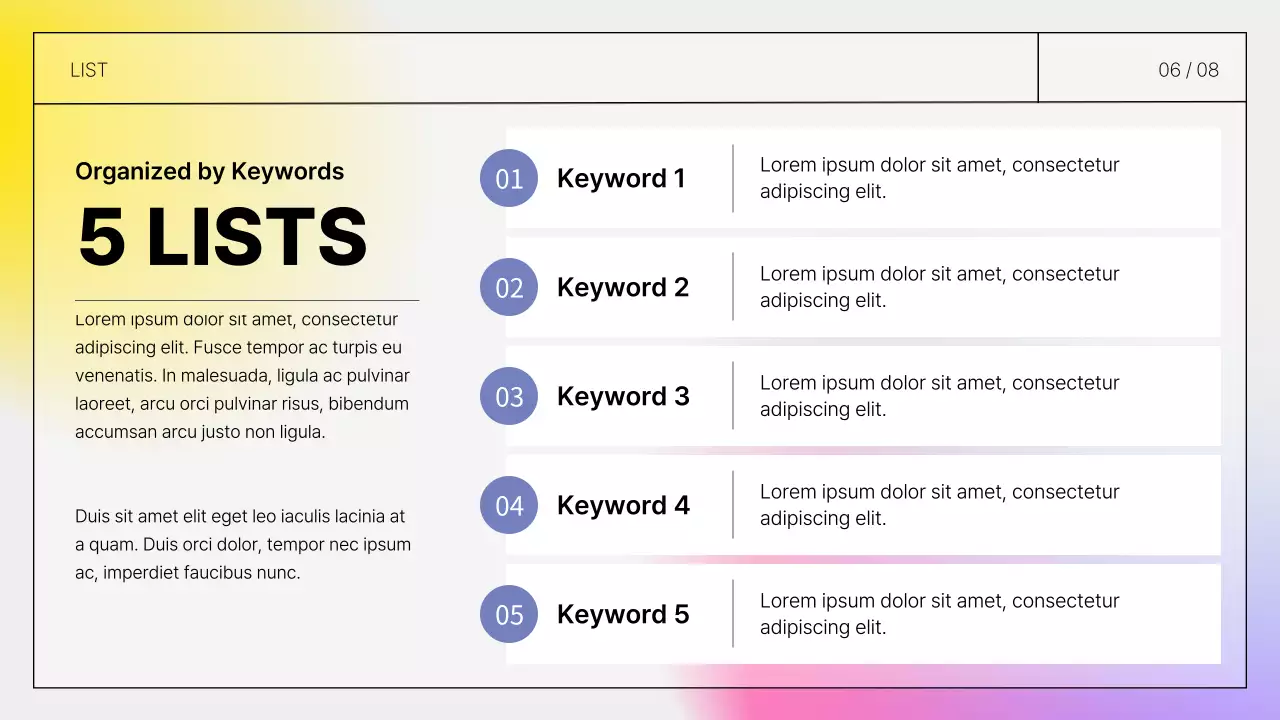 연보라 모던 프레젠테이션 기획서