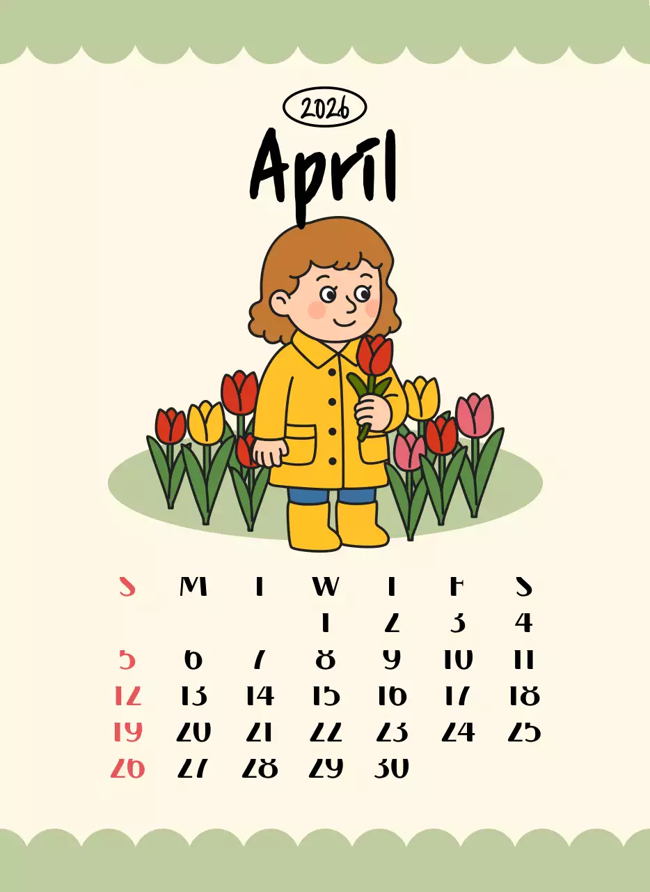 핑크 아기자기한 달력 연간 계획