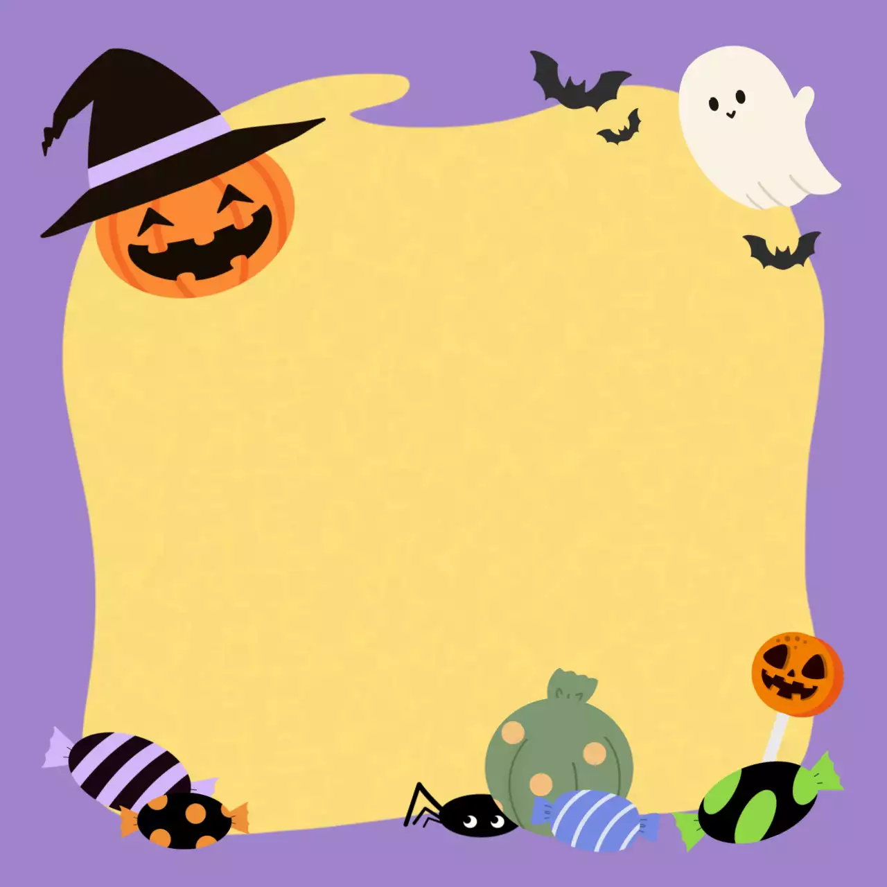 연보라색 귀여운 할로윈 포토프레임