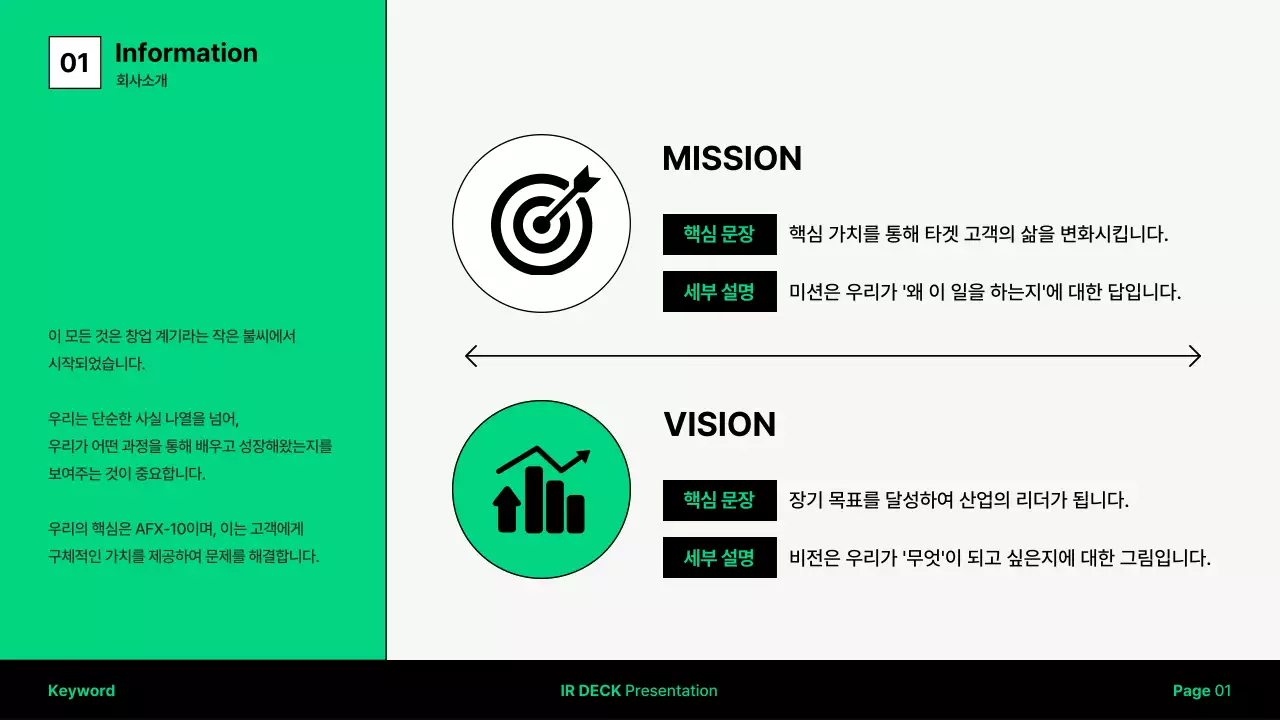 초록색의 모던한 IR 덱