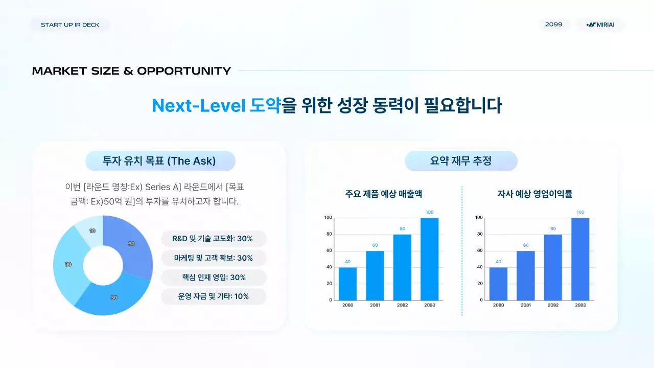 하늘색 모던 비즈니스 보고서