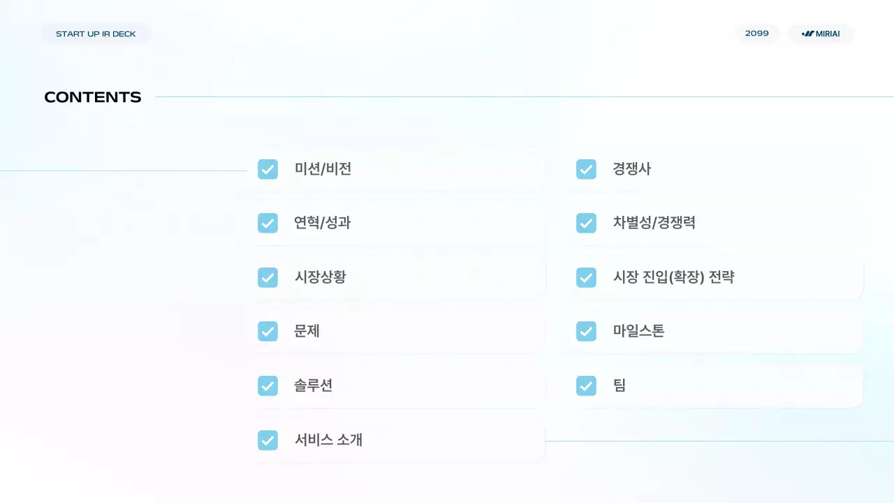 하늘색 모던 비즈니스 보고서