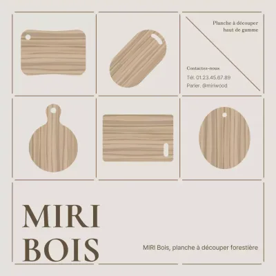 Publicité pour des ustensiles de cuisine simples et beiges