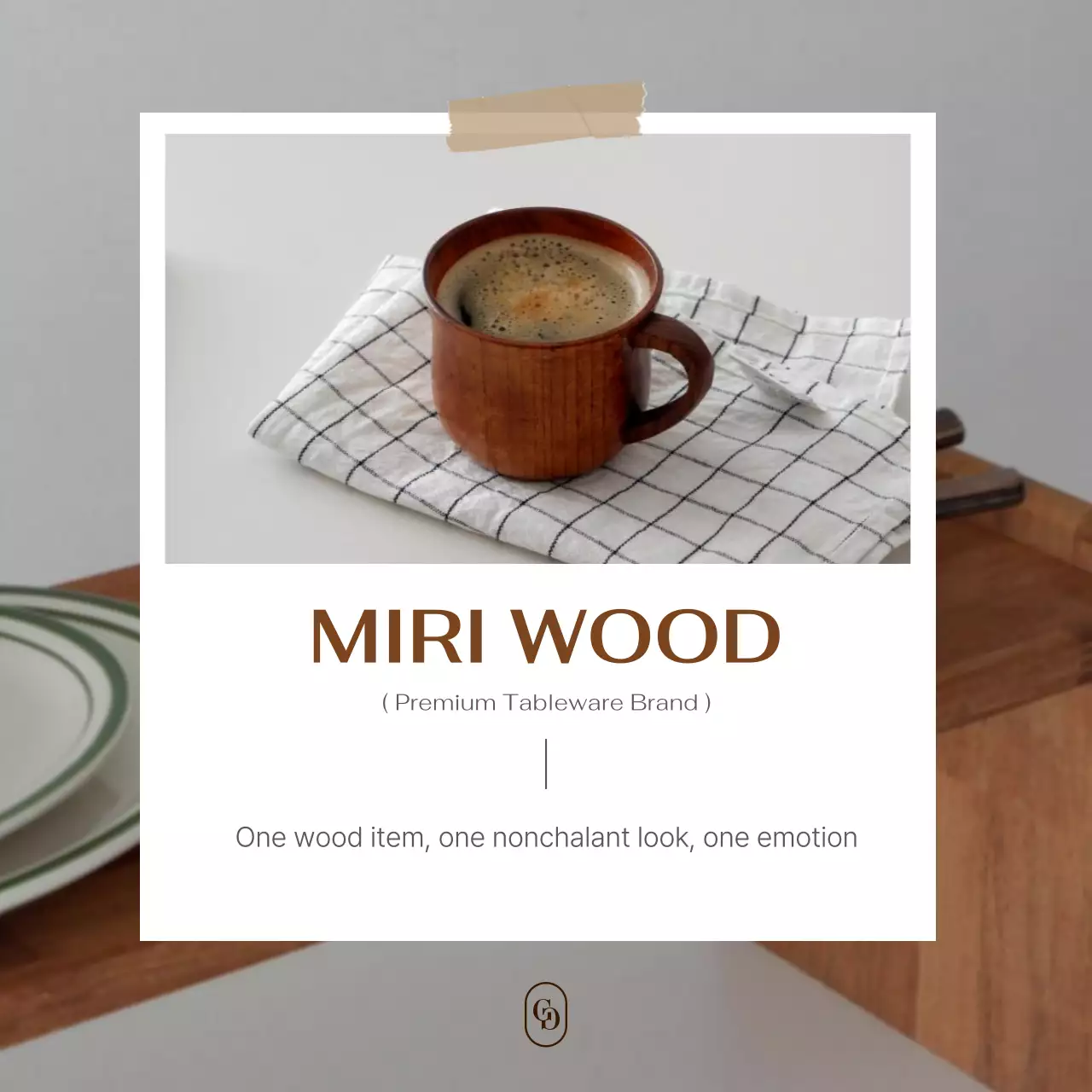 Anúncio de utensílios de cozinha minimalistas marrons