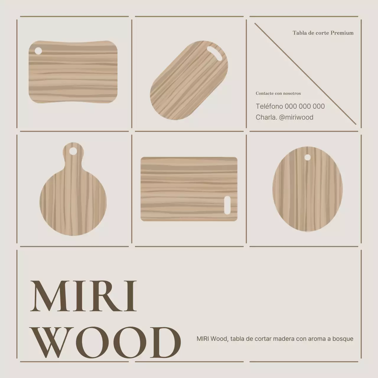 Anuncio de utensilios de cocina sencillos de color beige