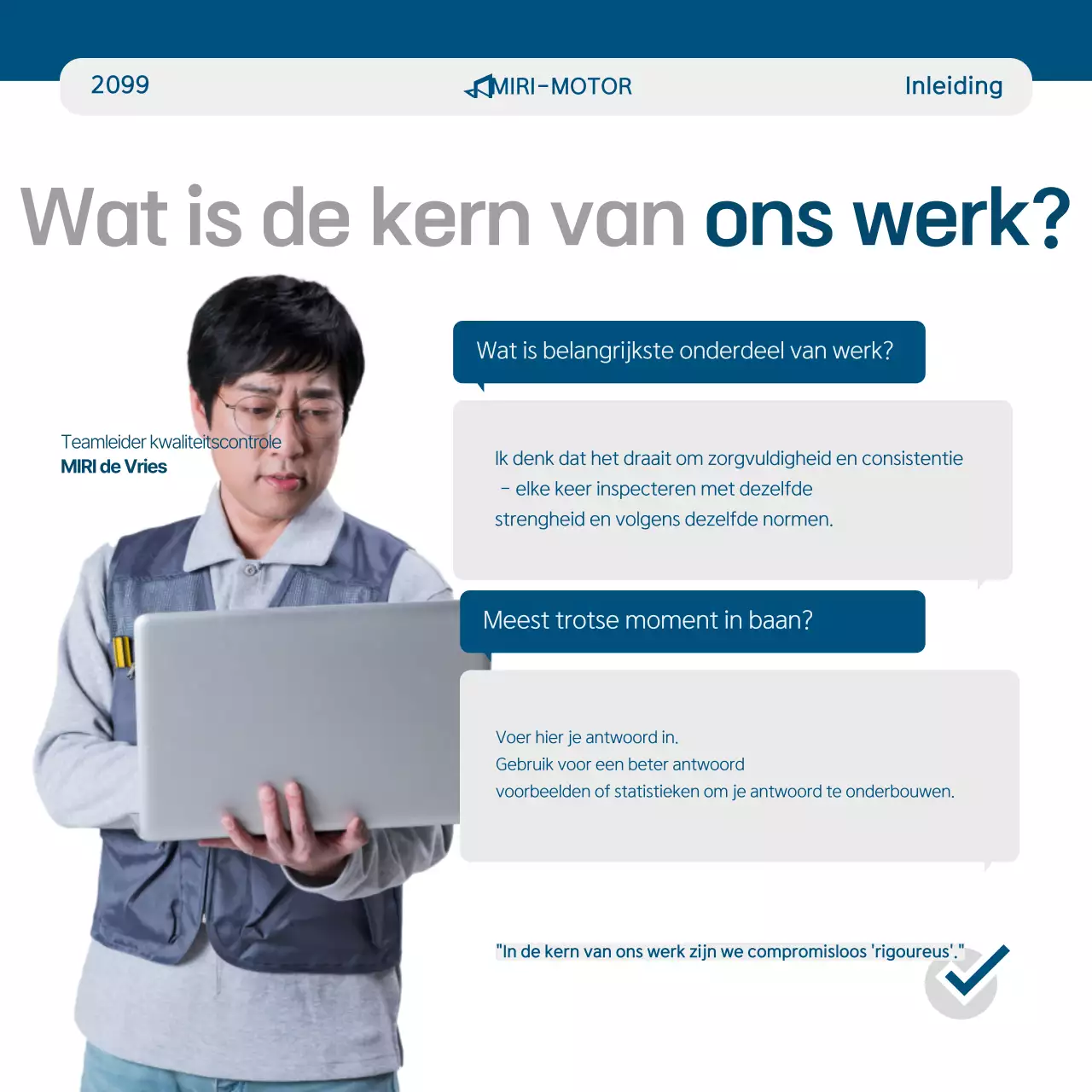 Blauwe Moderne Kwaliteitsmanagement Promotie