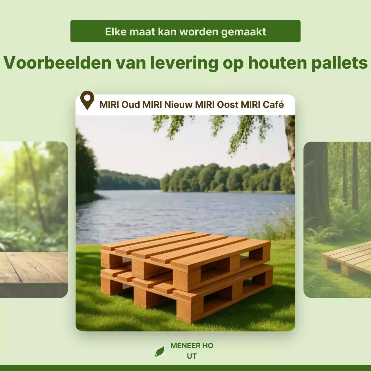 Lichtgroene eenvoudige meubelreclame