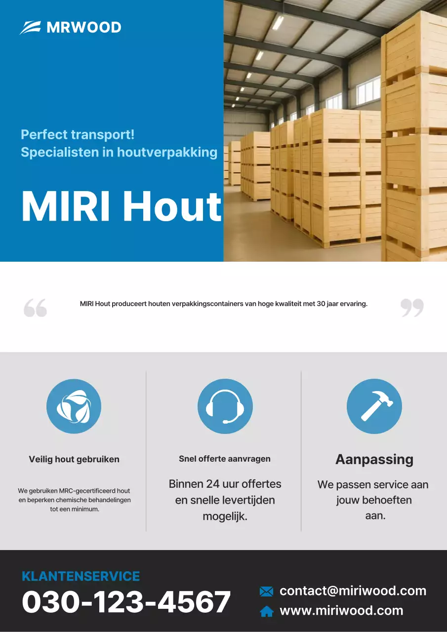 Blauwe moderne verpakkingsadvertentie