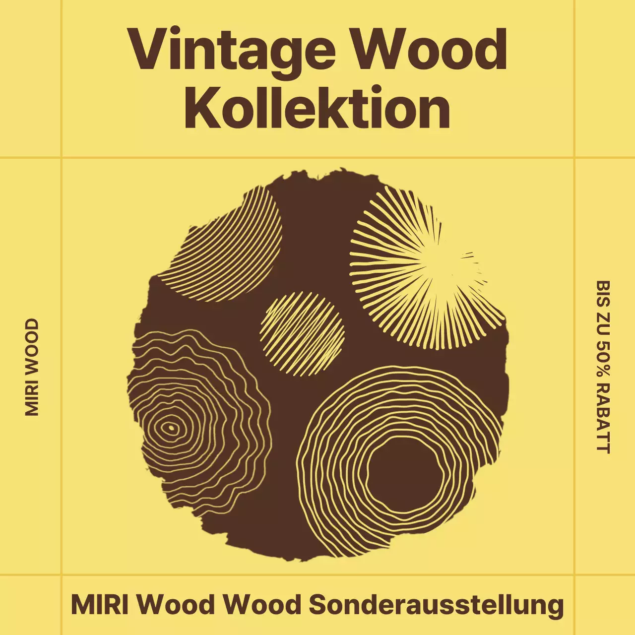 Beige Vintage Holz Ausstellung