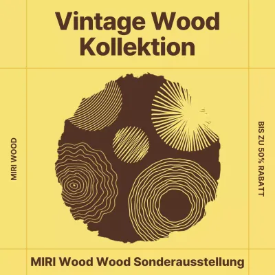 Beige Vintage Holz Ausstellung