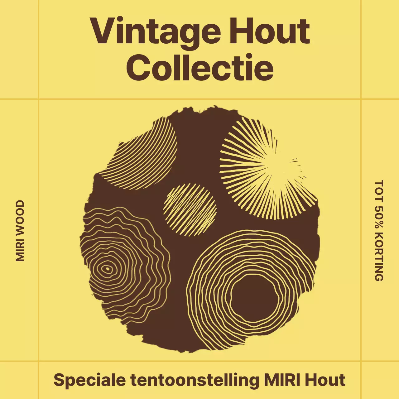 Beige Vintage Wood Tentoonstelling