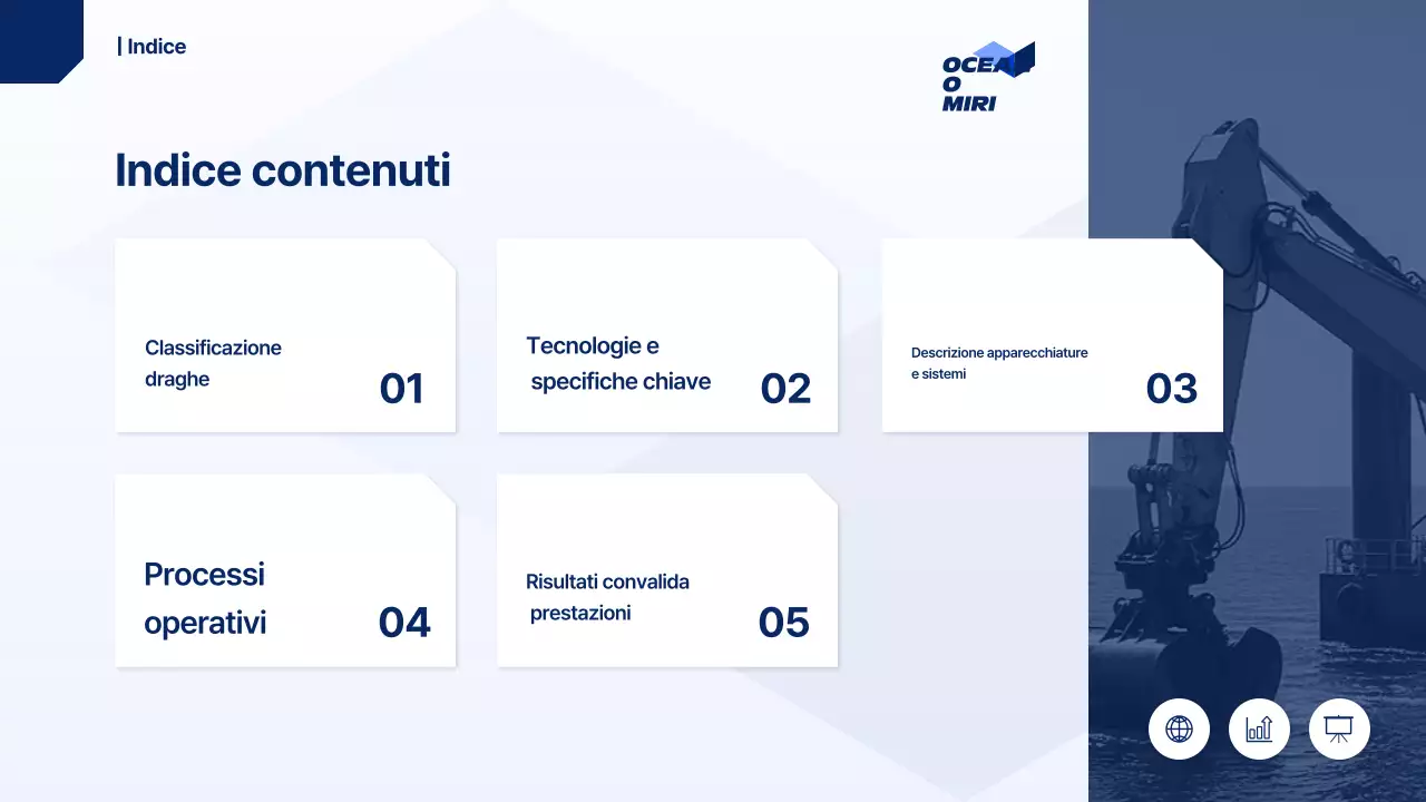 Rapporto marino moderno blu