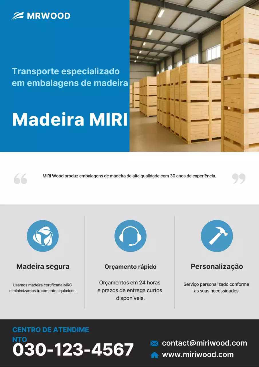Anúncio de embalagem moderna azul