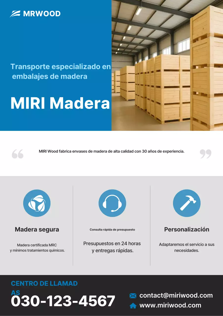 Anuncio de embalaje moderno azul