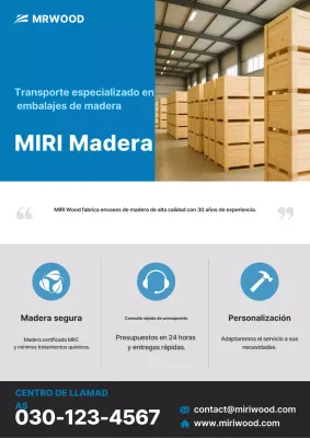 Anuncio de embalaje moderno azul