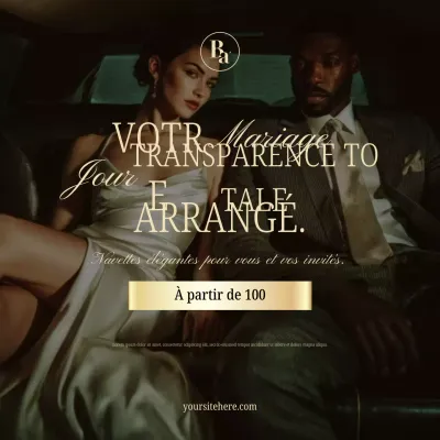 Publication Instagram sur la promotion des navettes de mariage élégantes