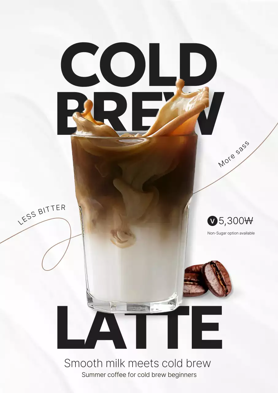 Anúncio de café branco moderno