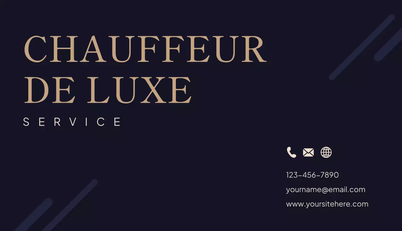 Carte de visite élégante pour chauffeur de la marine