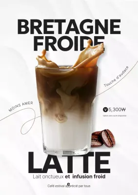 Publicité pour le café moderne blanc
