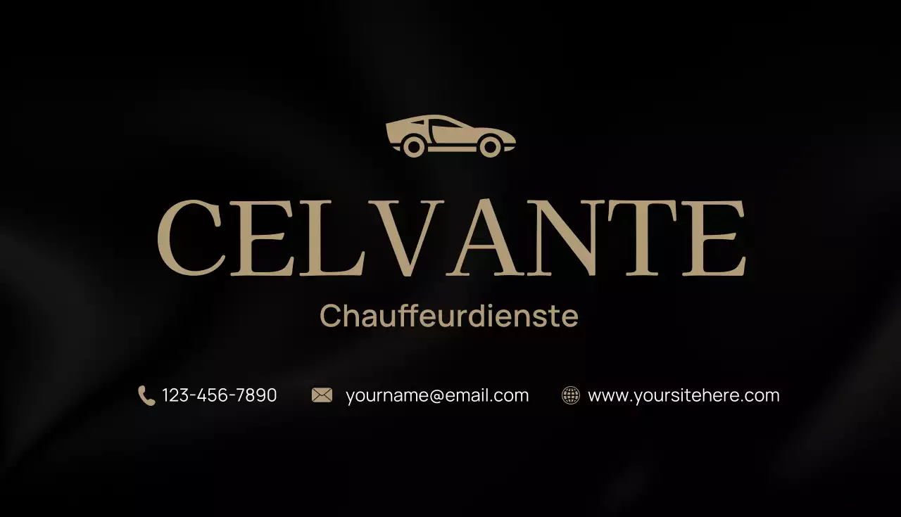 Schwarze elegante Chauffeur-Anzeige Visitenkarte