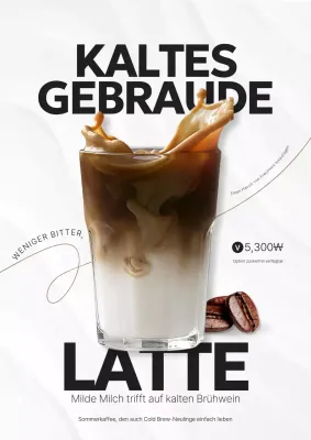 Weiße moderne Kaffeeanzeige