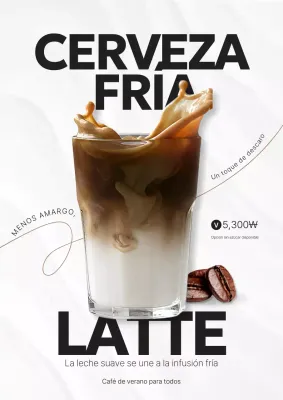 Anuncio de café blanco moderno