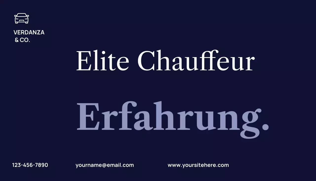 Blaue moderne Chauffeur-Promotion-Visitenkarte
