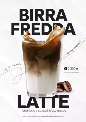 Pubblicità del caffè bianco moderno