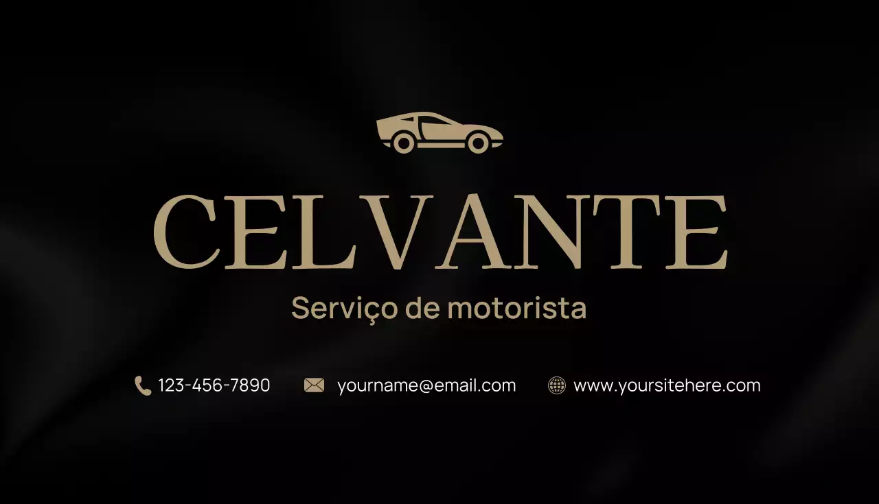 Cartão de visita elegante preto para motorista