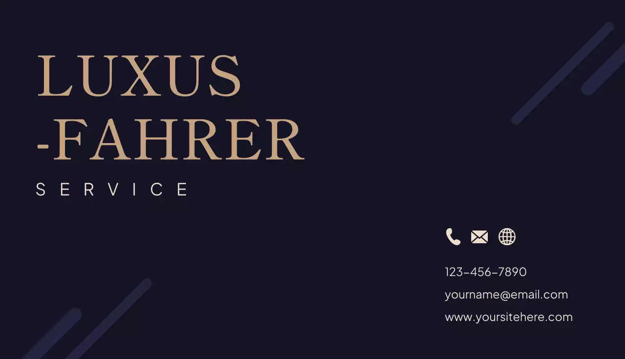 Marine-eleganter Chauffeur Visitenkarte