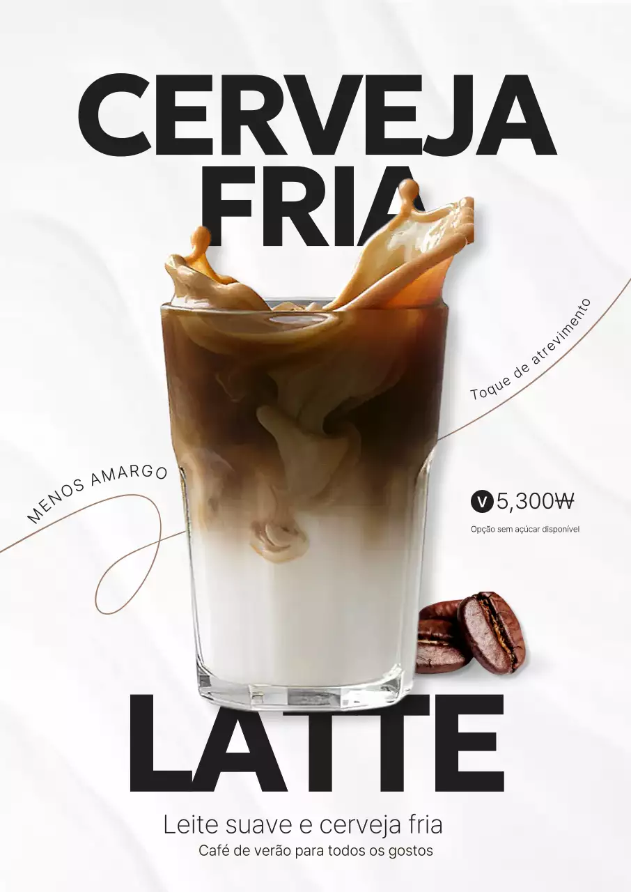 Anúncio de café branco moderno