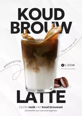 Witte moderne koffie advertentie