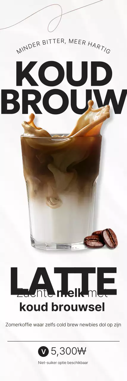 Witte moderne koffie advertentie