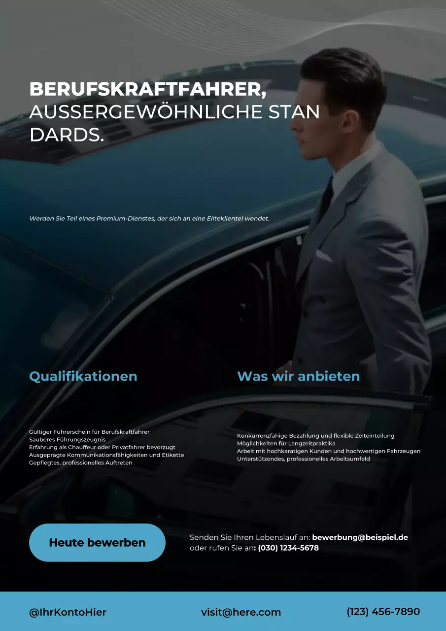 Schwarzes modernes Fahrerrekrutierungsplakat